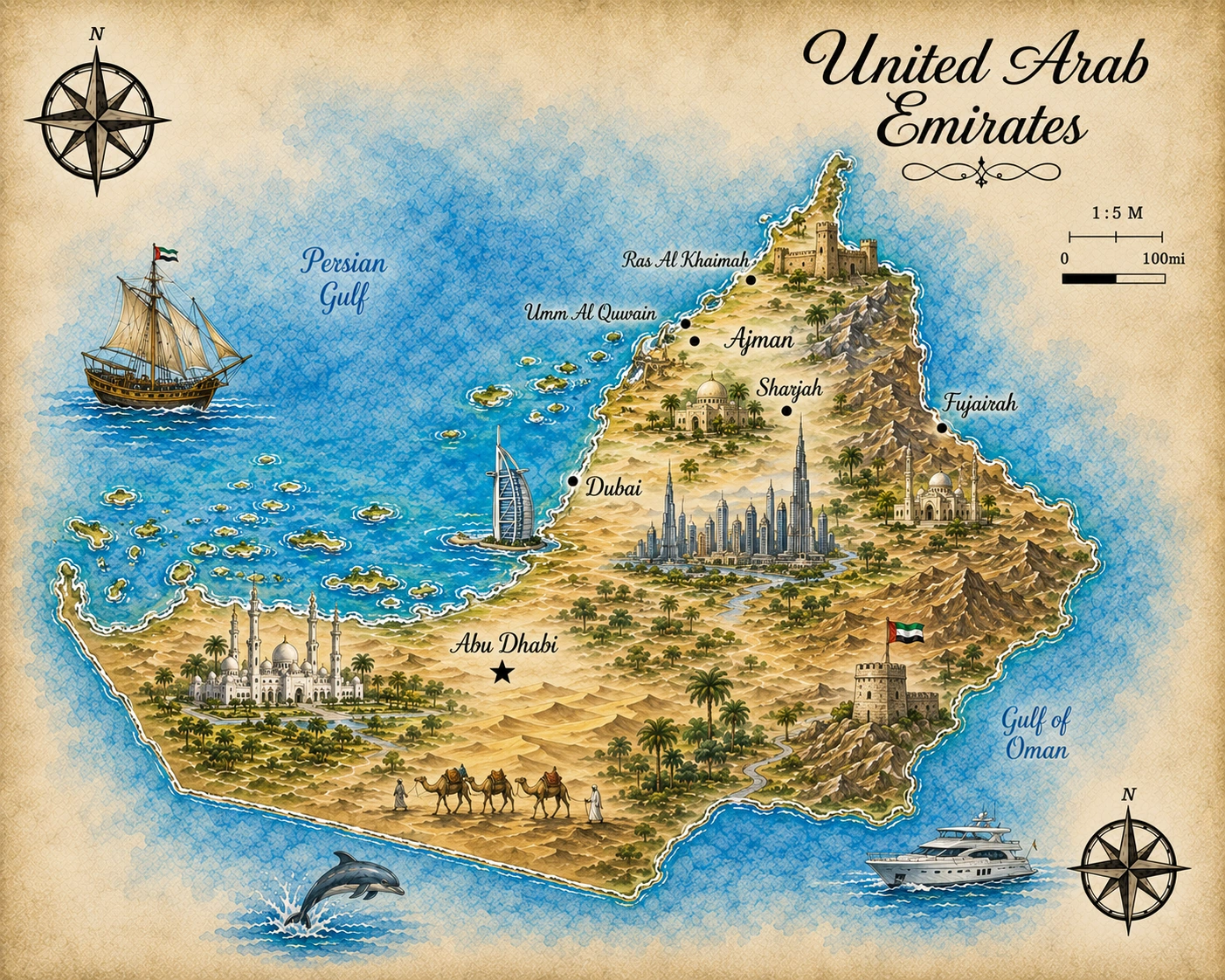 Map of United Arab Emirates