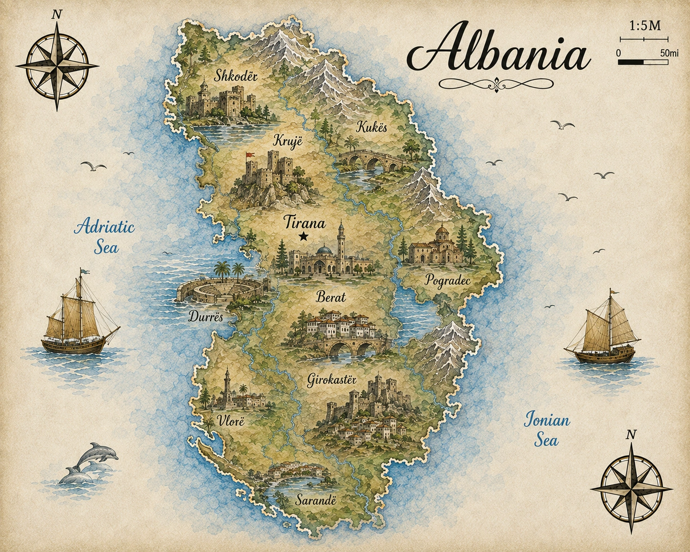 Map of Albania