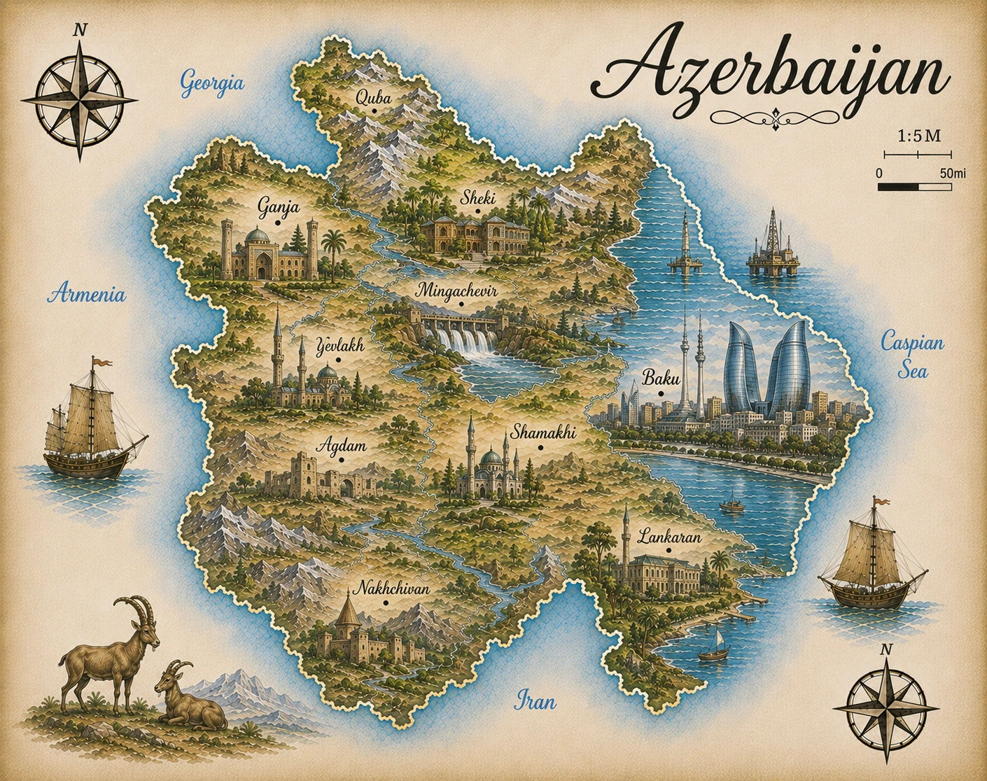 Map of Azerbaijan