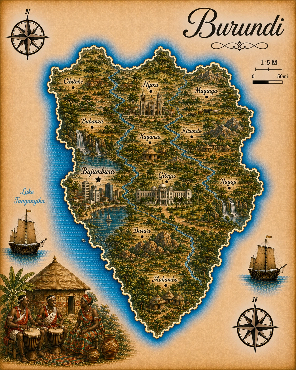 Map of Burundi