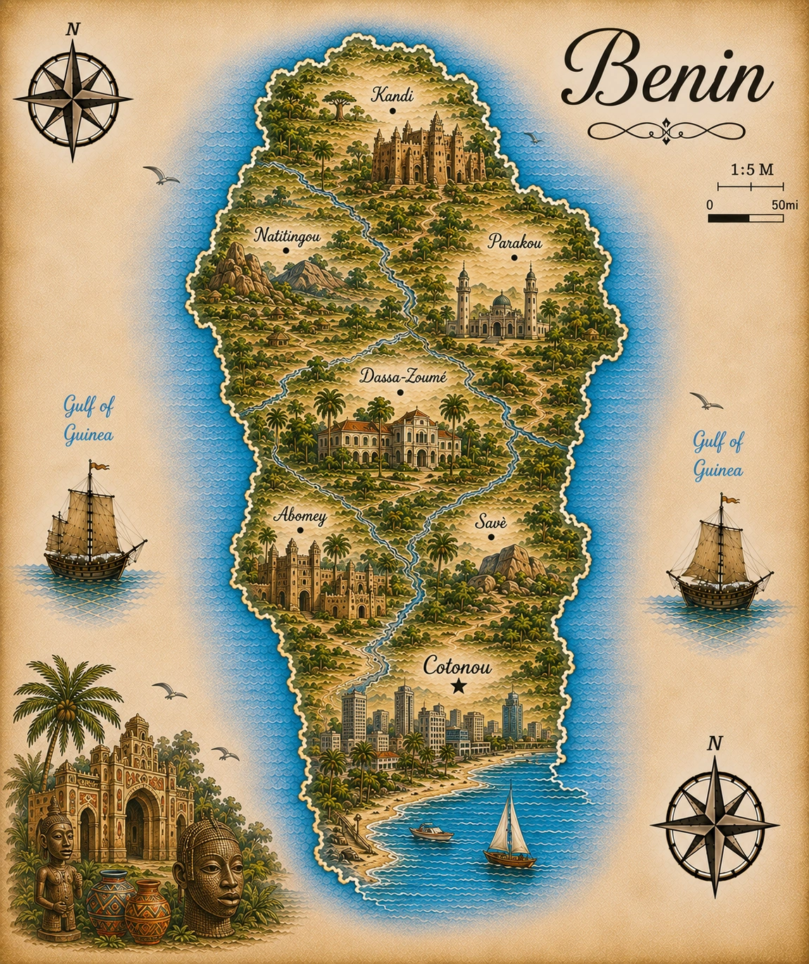 Map of Benin
