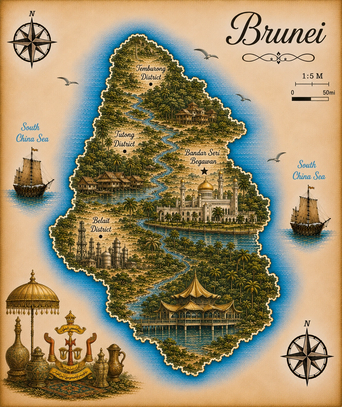 Map of Brunei