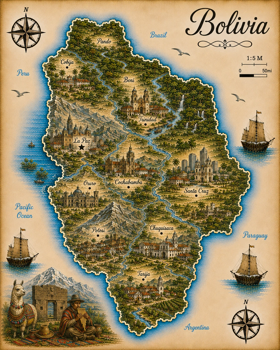 Map of Bolivia