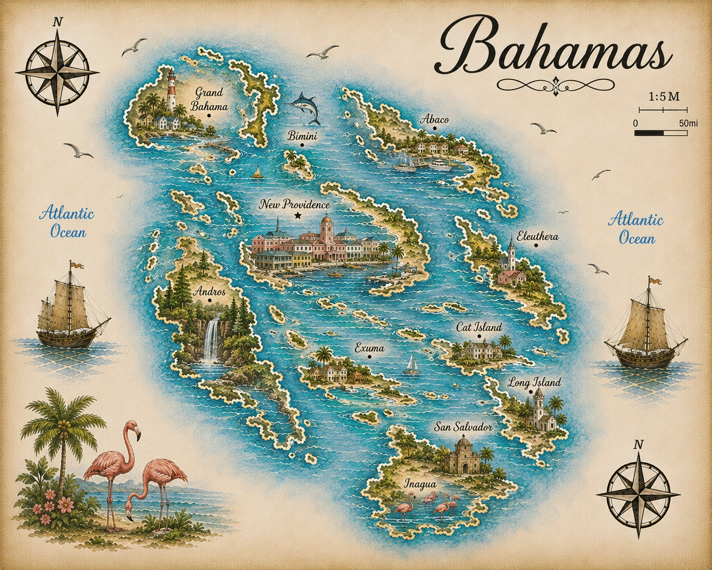 Map of Bahamas