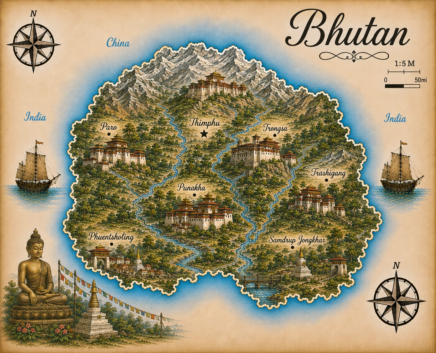Map of Bhutan