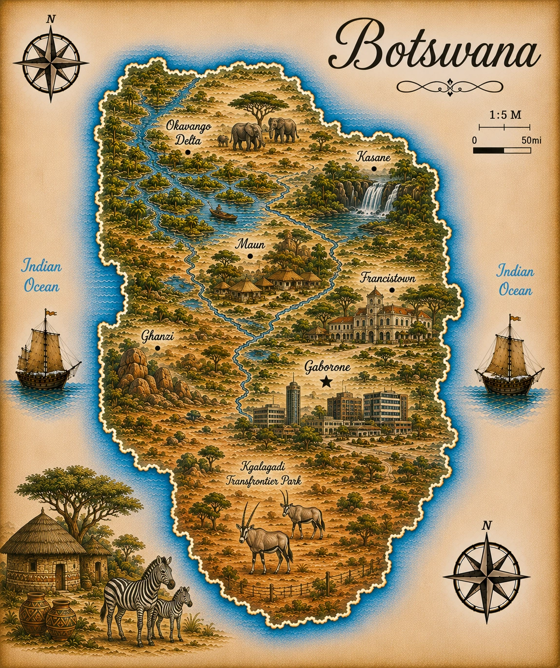 Map of Botswana