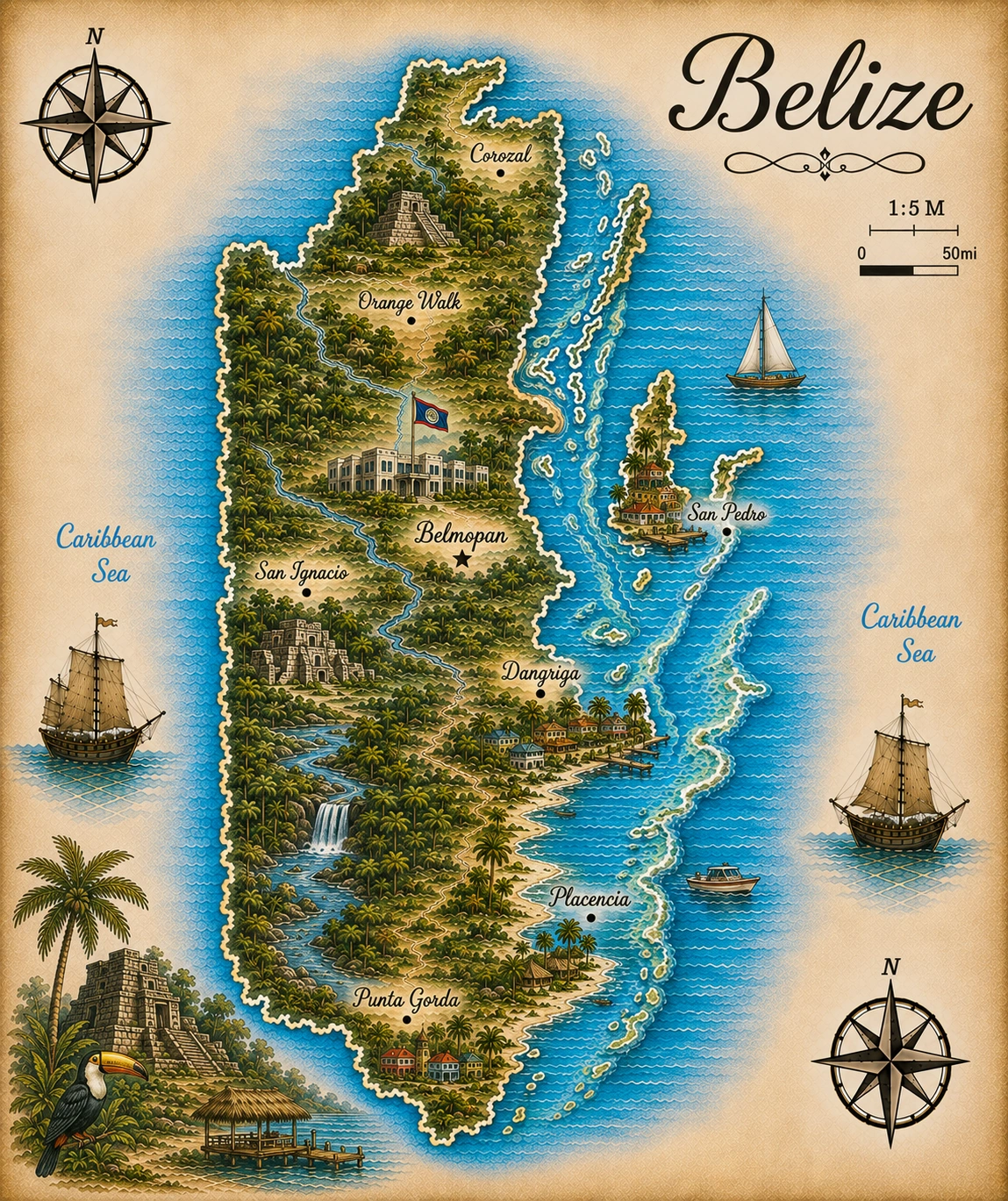 Map of Belize