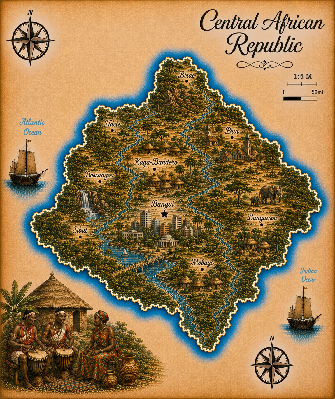 Map of Central African Republic