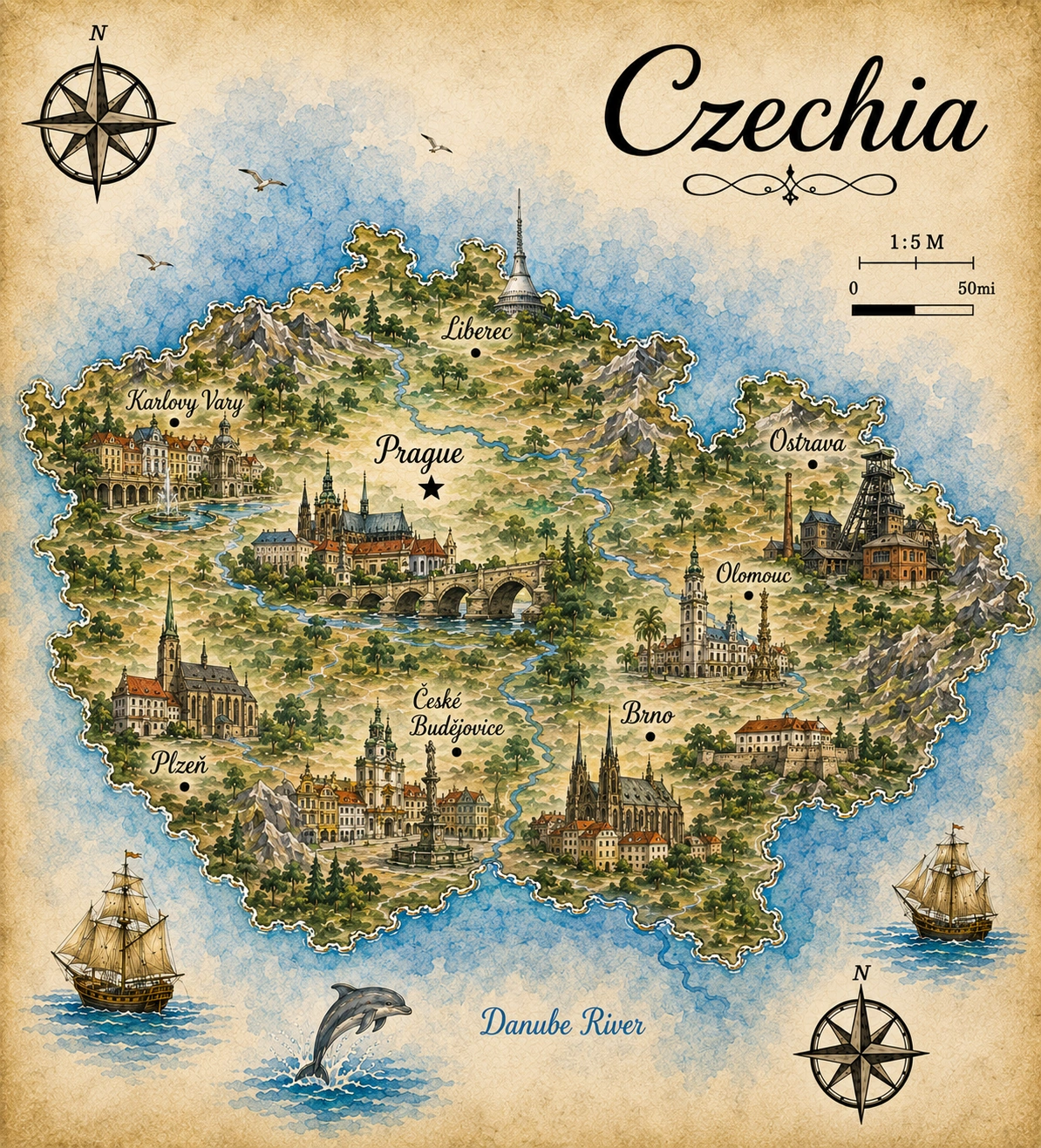 Map of Czech Republic