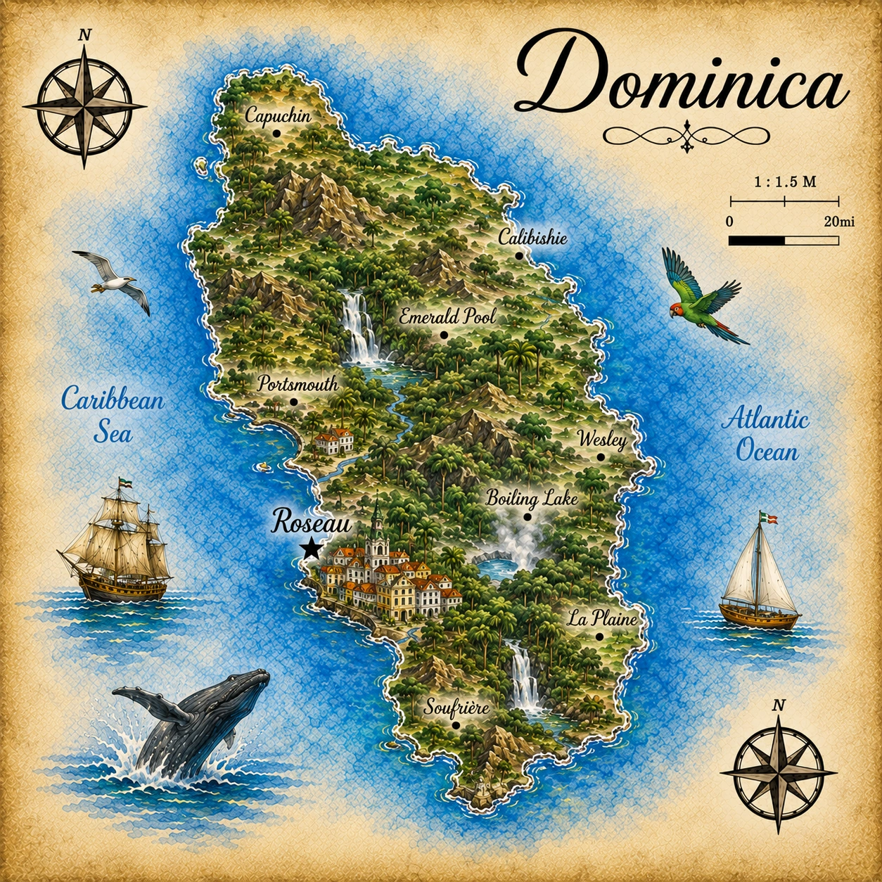Map of Dominica