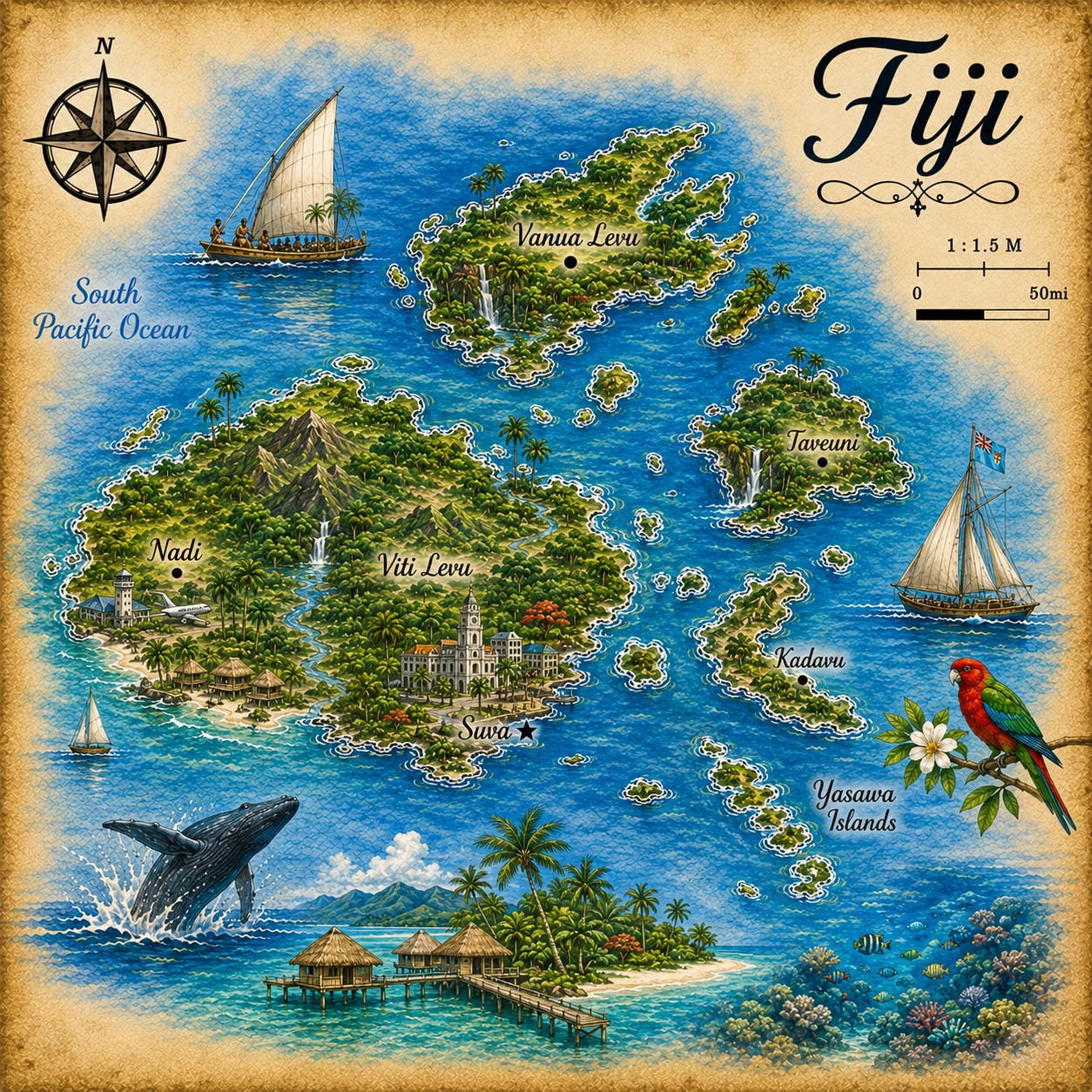 Map of Fiji