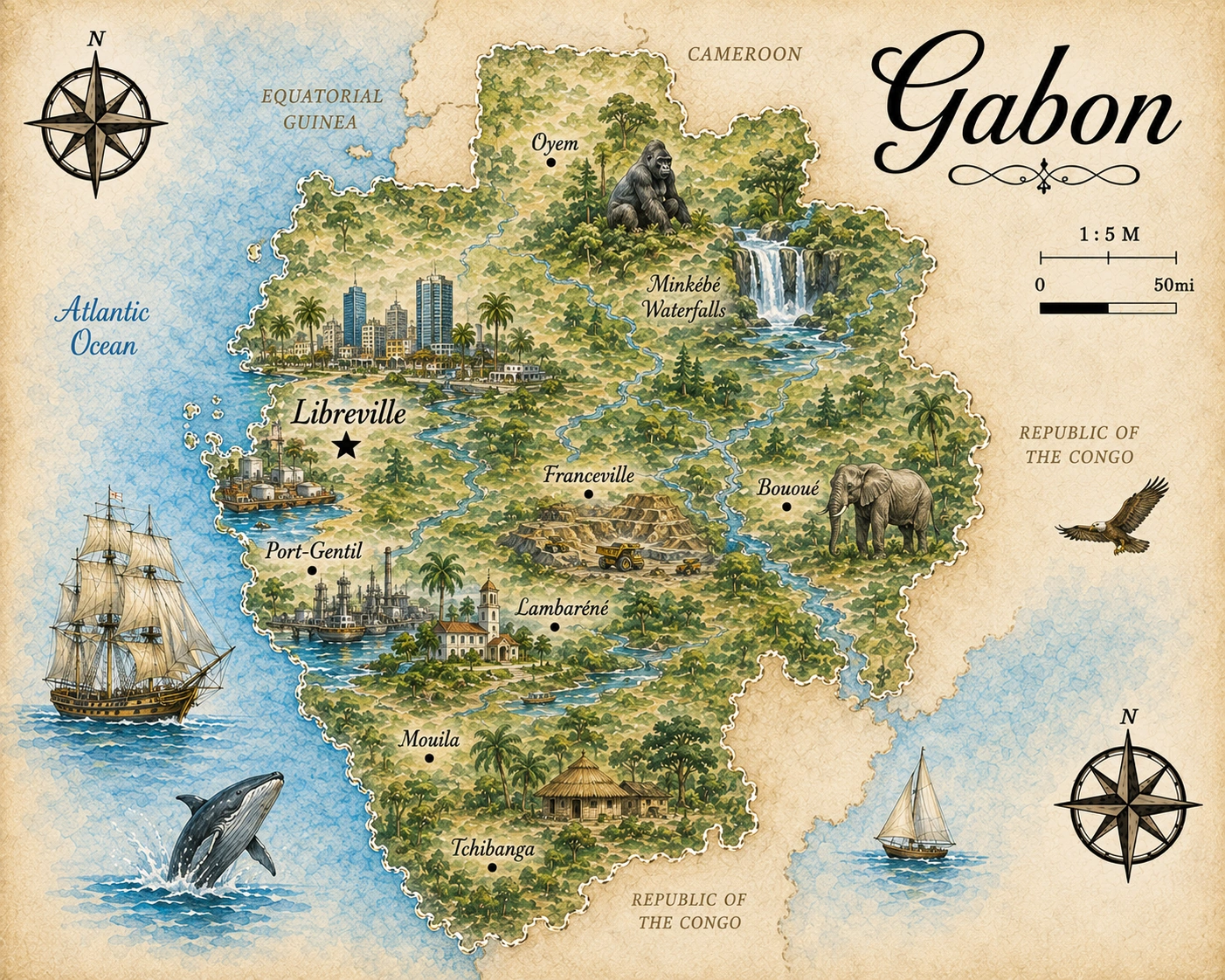 Map of Gabon