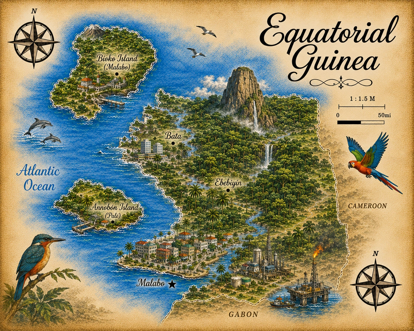 Map of Equatorial Guinea