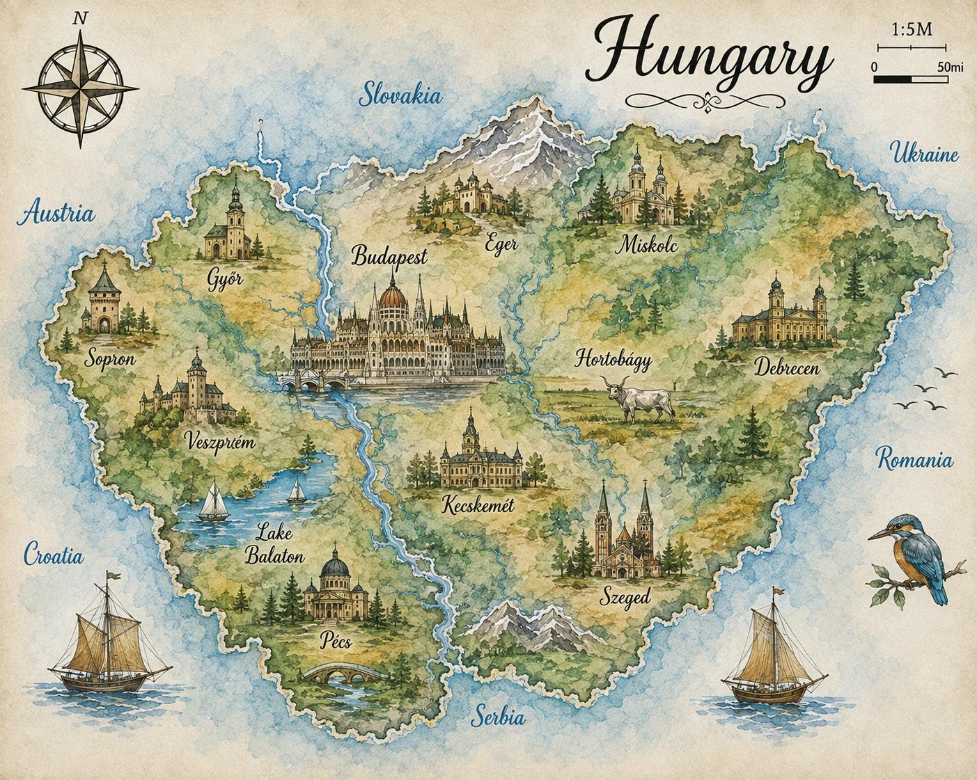 Map of Hungary
