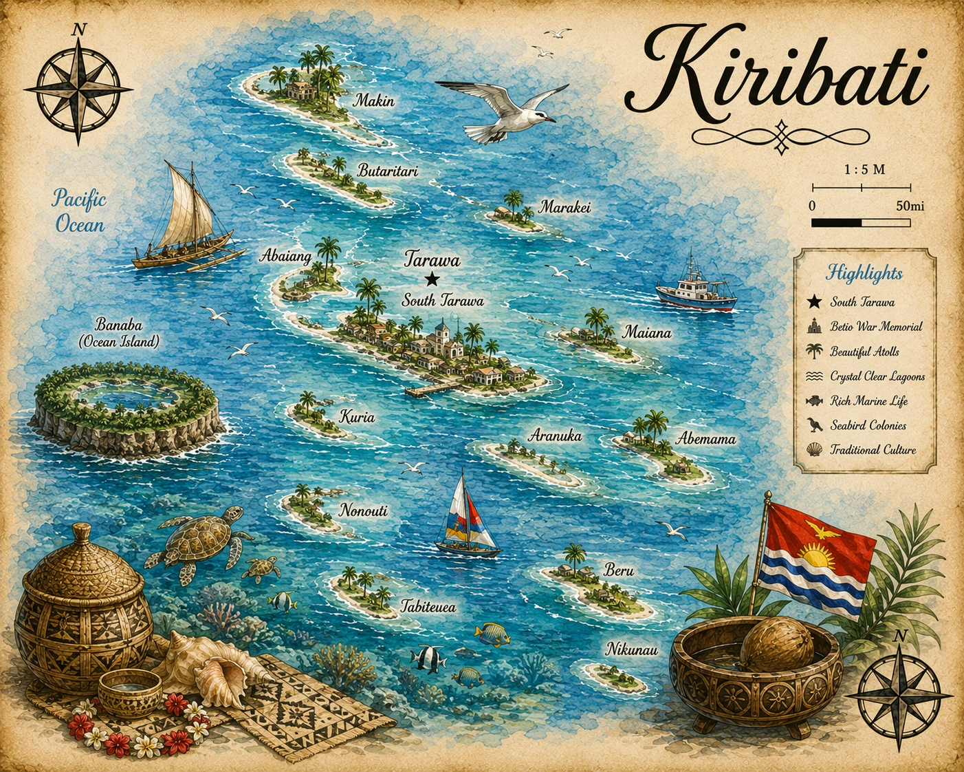 Map of Kiribati