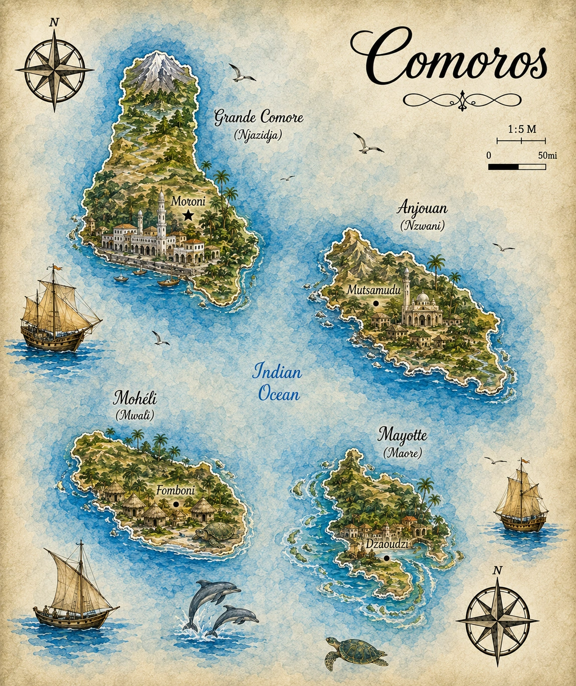 Map of Comoros