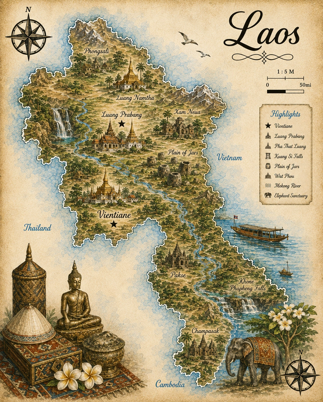 Map of Laos