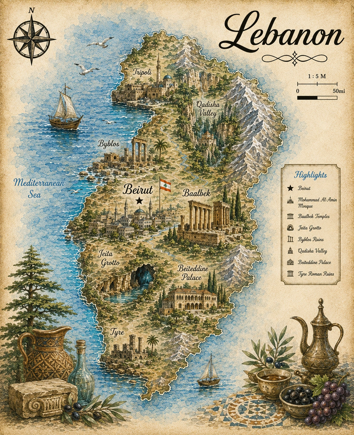 Map of Lebanon