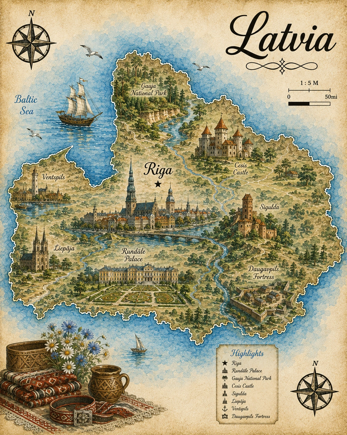 Map of Latvia