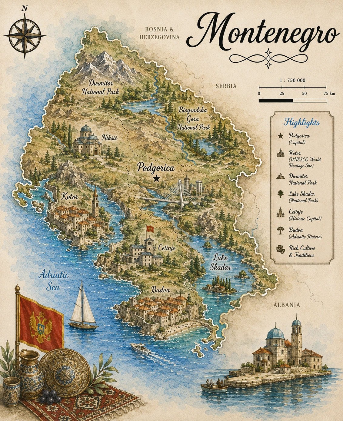 Map of Montenegro