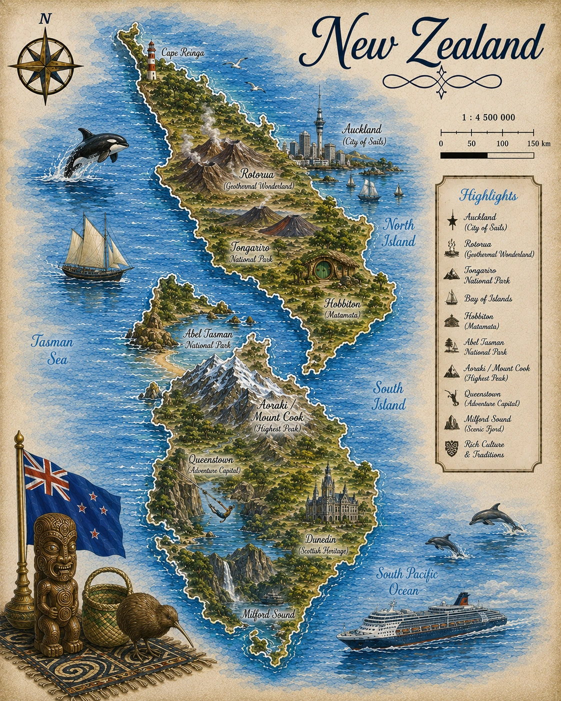 Map of New Zealand