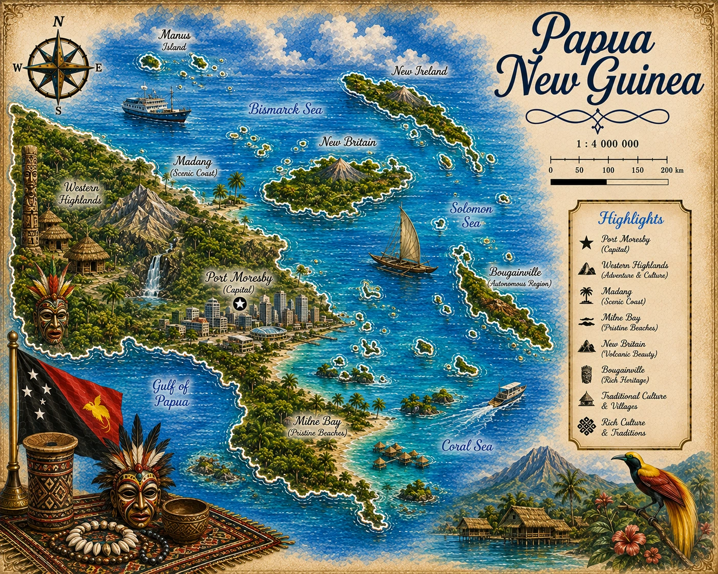 Map of Papua New Guinea