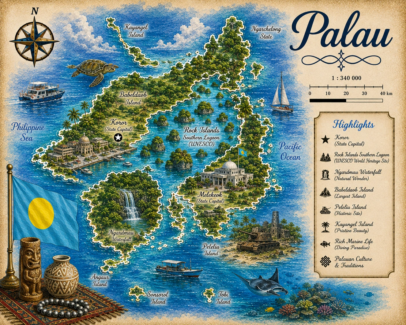 Map of Palau