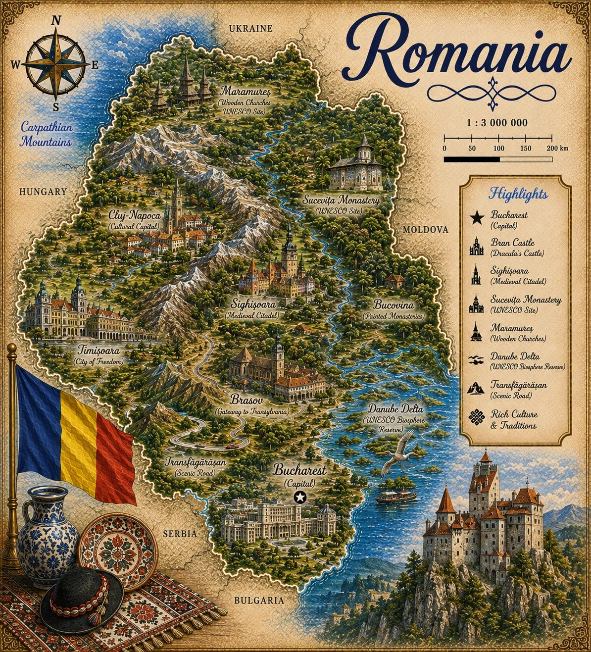 Map of Romania