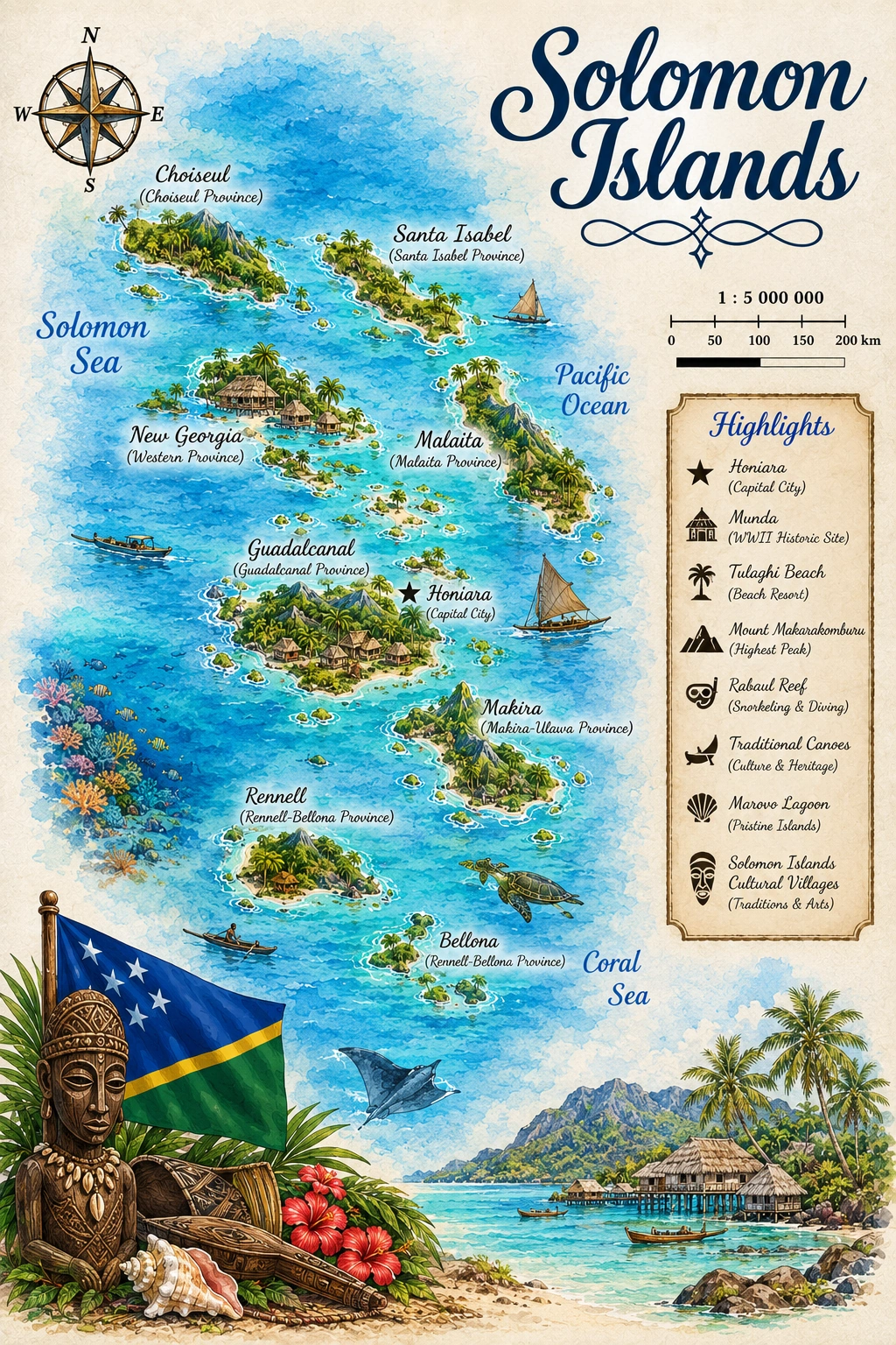 Map of Solomon Islands