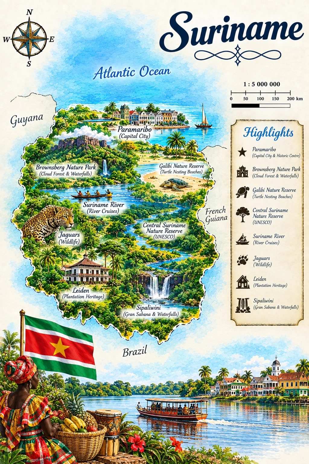 Map of Suriname