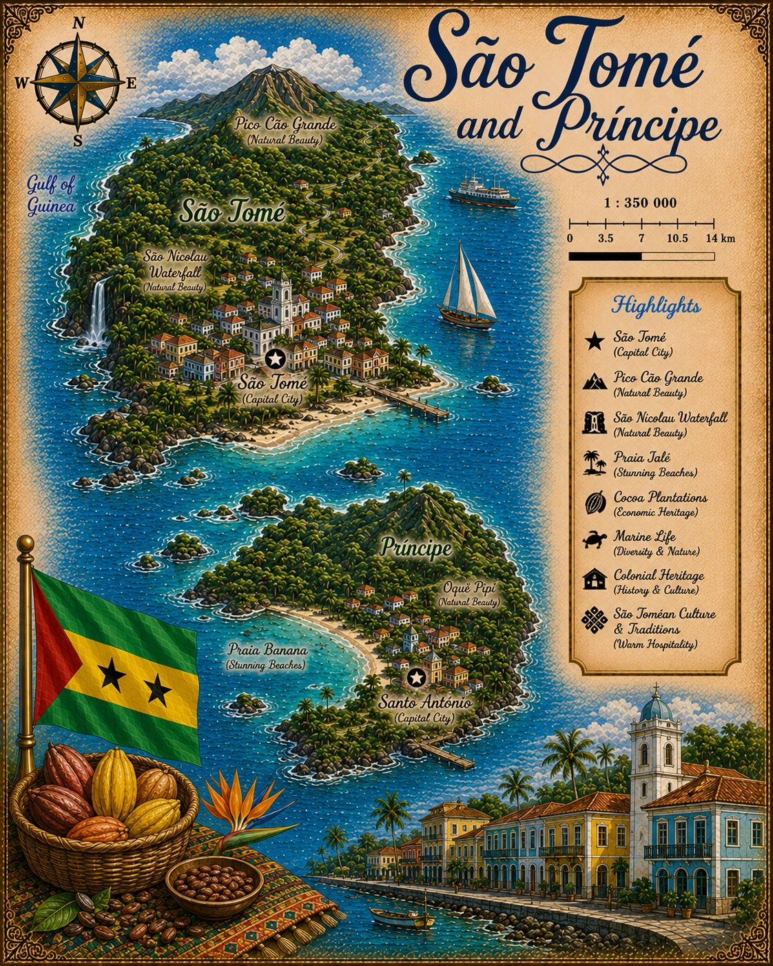 Map of Sรฃo Tomรฉ and Prรญncipe