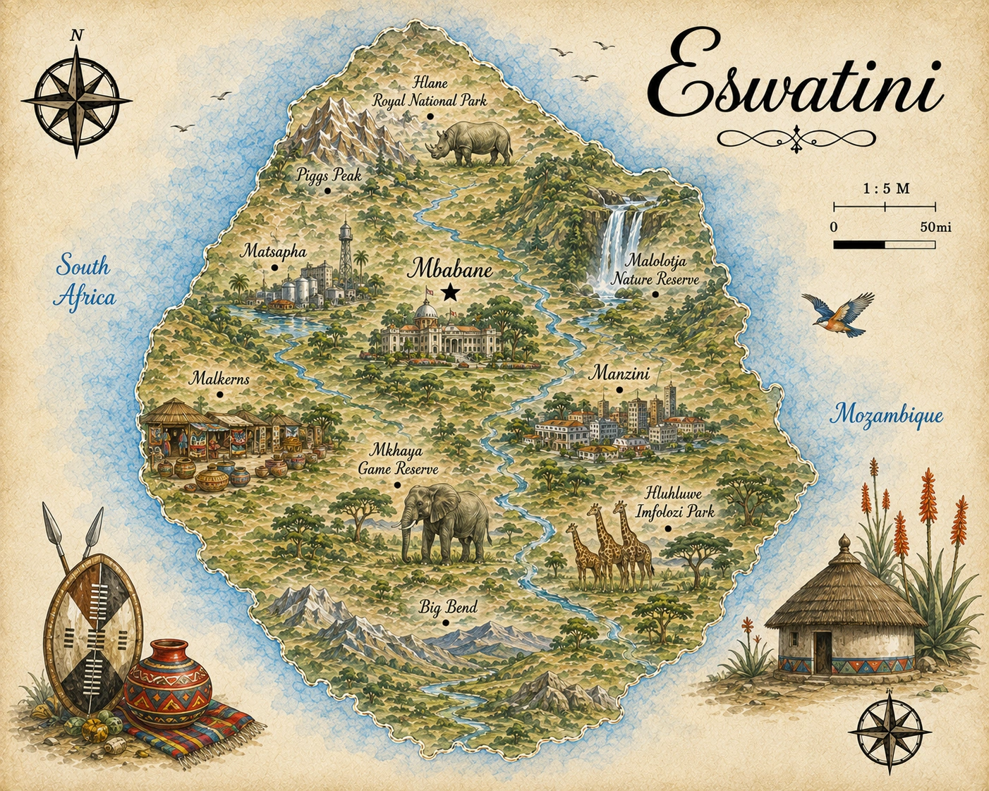 Map of Eswatini