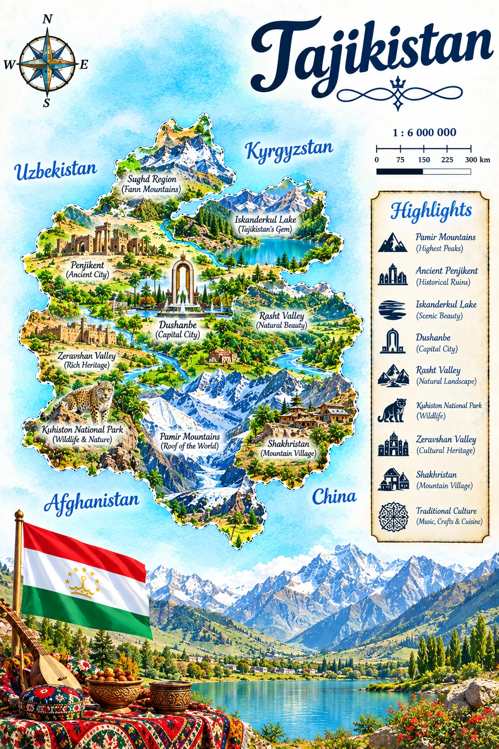 Map of Tajikistan
