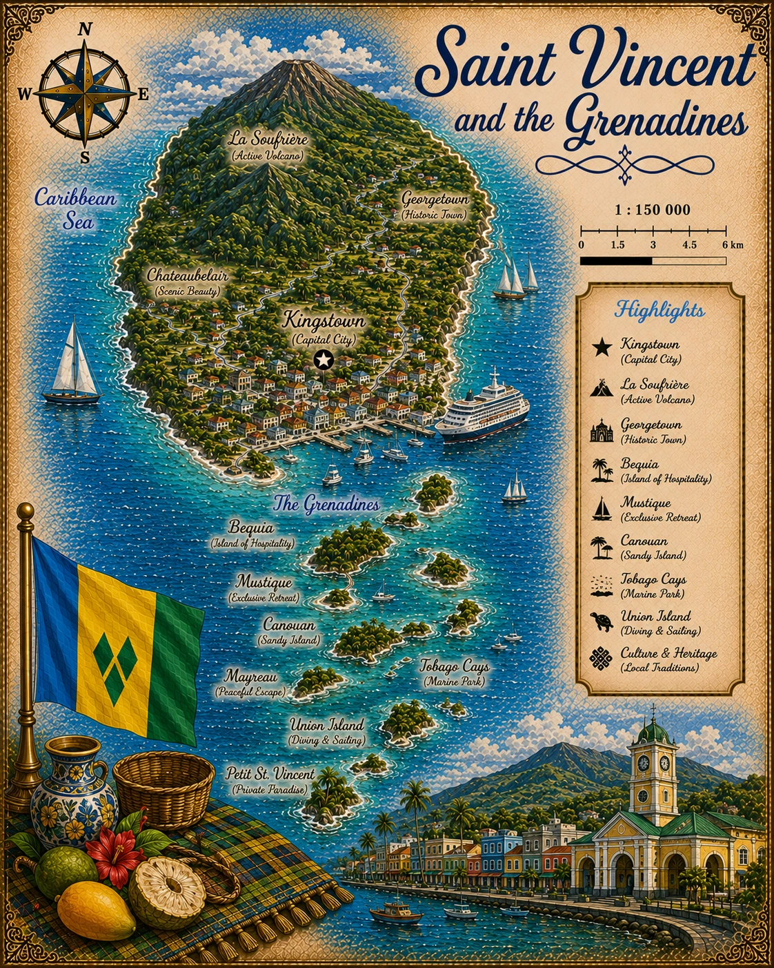 Map of Saint Vincent & Grenadines